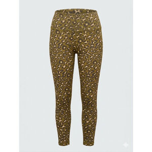 OFFLINE by Aerie Leopard Goals 7/8 High Rise Leggings LG Long Olive Green